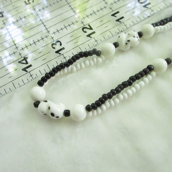 high-quality lot--3 long GLASS flapper bead necklaces, vintage 1960s+ - Picture 8 of 9